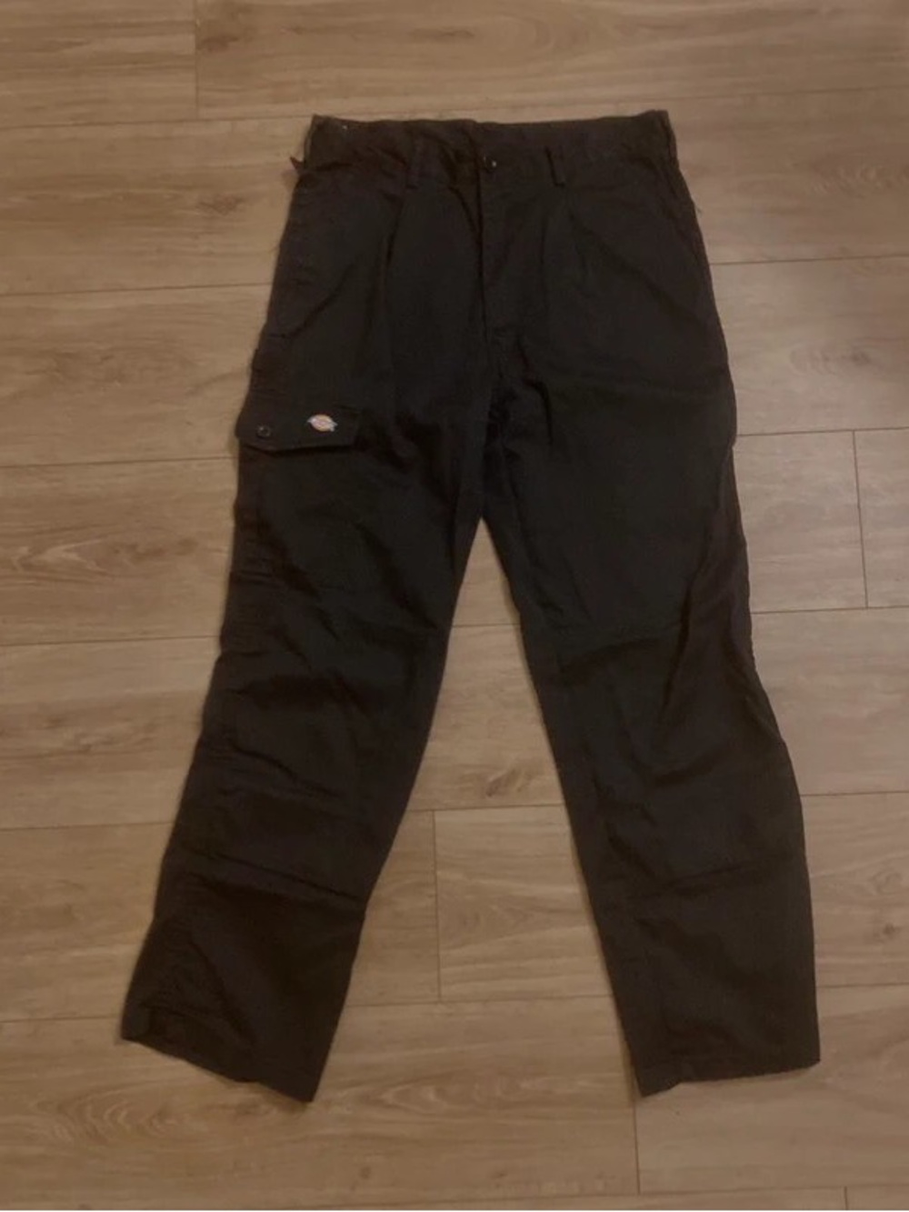 Dickies Men's Black Cargo Work Pants with Side Pocket